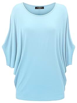 MBJ WT1073 Womens Scoop Neck Half Sleeve Batwing Dolman Top